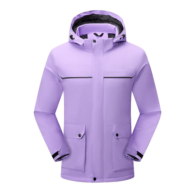 Outdoor Integrated Fleece Waterproof and Windproof Jacket for Men and Women, Warm and Thickened Jacket, Overalls