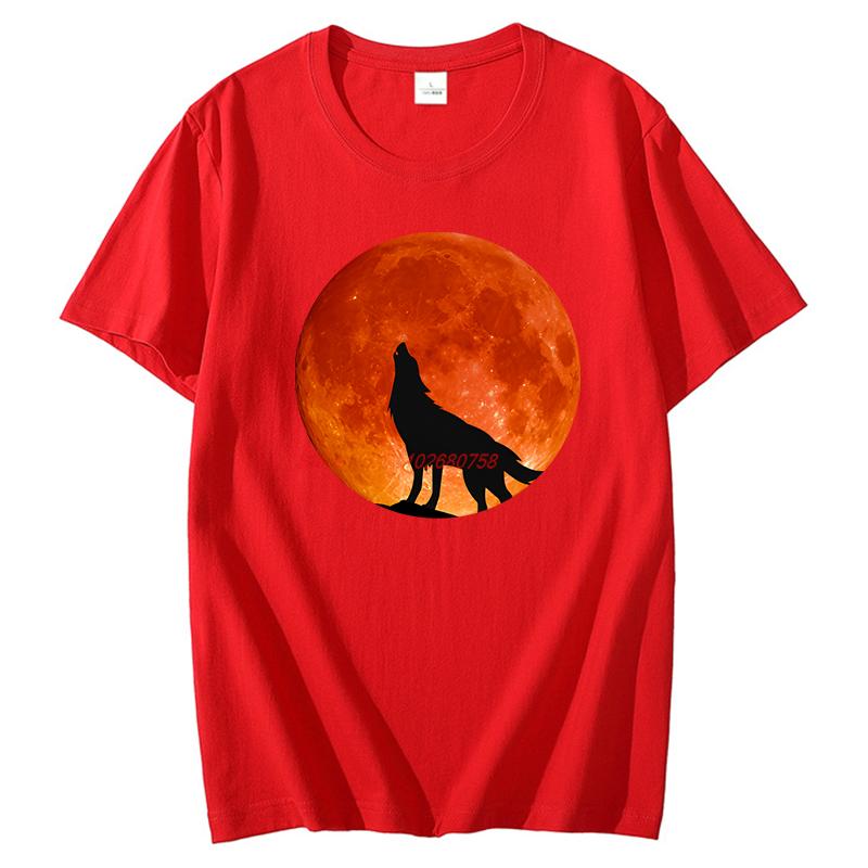 Wolf Moon Funny Shirts Graphic Tee Fashion For Unisex Tops Tshirt New Arrival Goods High Quality Short Sleeve Tee Cotton Tshirt