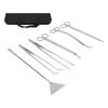 Aquarium Tools Kit Stainless Steel Scissor Tweezer Spatula Terrarium Tools Set with Storage Bag for Fish Tank Aquarium