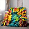 1pc Statue of Liberty Blanket Lightweight Flannel Blanket Throw Blanket For Sofa, Bed, Travel, Camping, Livingroom, Office, Couch