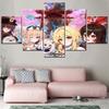 Genshin Impact Wall Art Canvas Set Aesthetic Game Anime Figure Poster Kawaii Home Decor Painting Kids Room Decoration Pictures