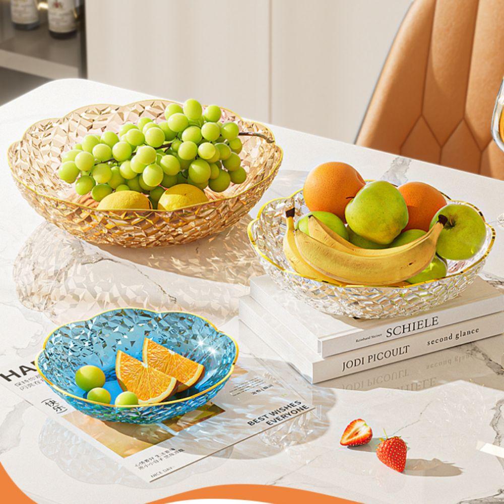 Поднос для десертного салата в форме цветка Прозрачная тарелка для закусок Изысканная фруктовая тарелка Гостиная