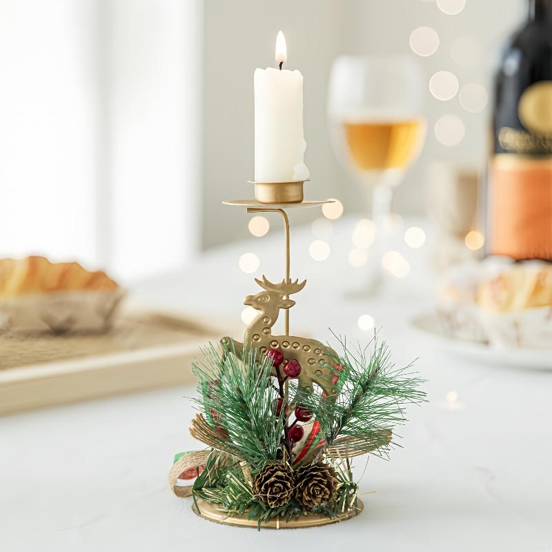 3pcs Golden Cast Iron Christmas Candle Holder Set Suitable for Window Display & Tabletop - Perseverance