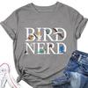 Новая летняя модная футболка с коротким рукавом Bird Nerd Tee с принтом, повседневный женский топ с круглым вырезом, пуловер