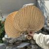 DIY Straw Woven Fans Home Decoration Bamboo Woven Fan Artificial DIY Fan  Cooling Banana Fan