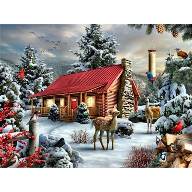 5D алмазная картина животные птицы зимний пейзаж полная дрель квадратная алмазная вышивка мозаика картина из стразов домашний декор