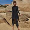 New S-XL Women Muslim Swimwear Slim Long Sleeve Islamic Swimsuit Summer Arab Beach Bikini Modest Full Cover Swimwear Swimming Burkini