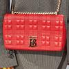 Burberry Lola Bag Tb Logo Metal Chain Quilted Lambskin Crossbody Shoulder Bag Women bags Red 80208491