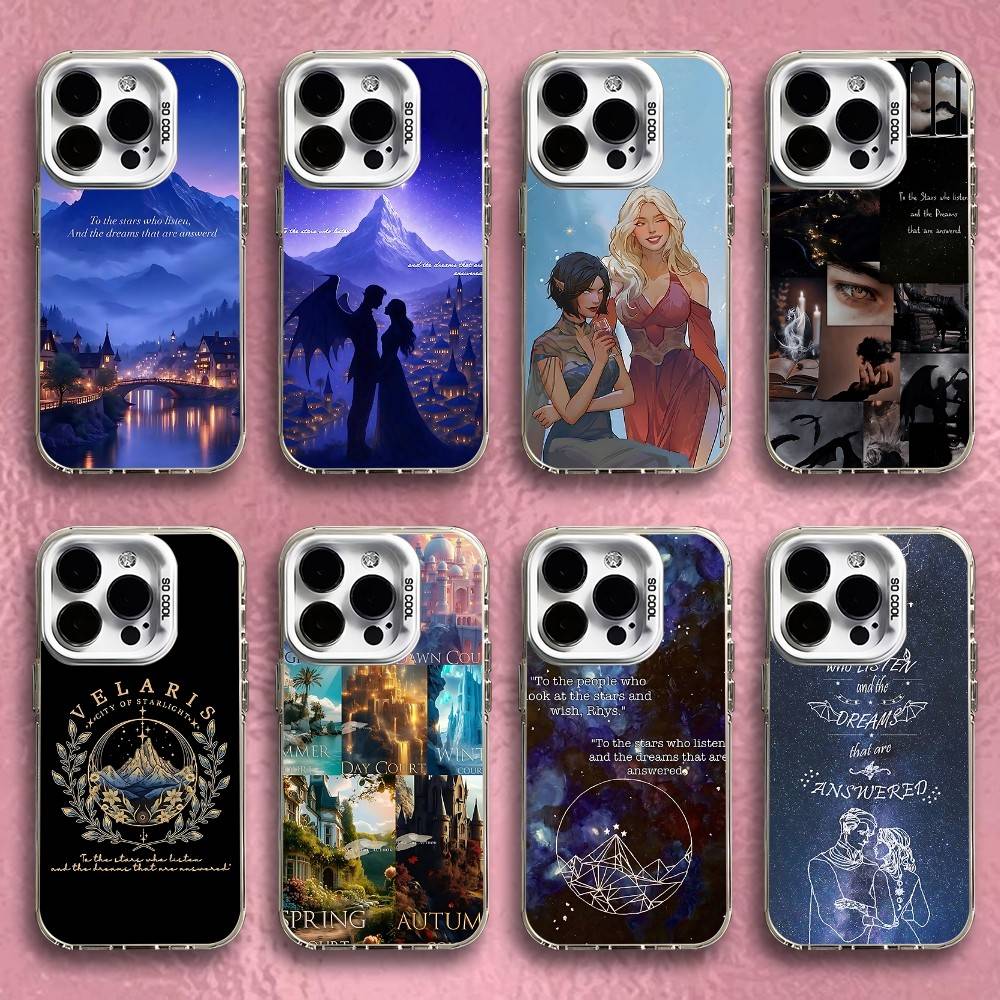 Чехол для телефона «Двор тумана и ярости» для iPhone 16, 15, 14, 13, 12, 11, Pro, XS, Max, Plus, Mini, SE, Белый, Конфетный, Матовый, Ударопрочный