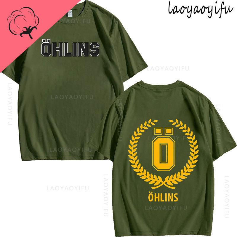 Ohlins Theme 100% хлопок летняя модная мужская футболка с круглым вырезом хипстерская мужская футболка уличная одежда топ подвеска автомобиль мотоцикл спорт гонки