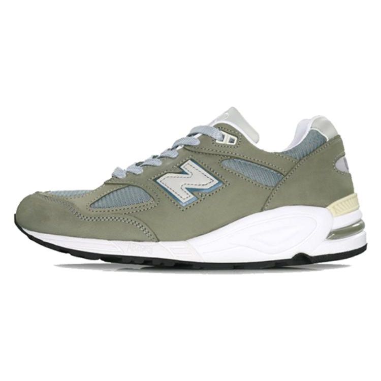 New Balance 990v2 Сделано в США Стальные синие кроссовки унисекс Зелено-оливково-серые M990KBM2