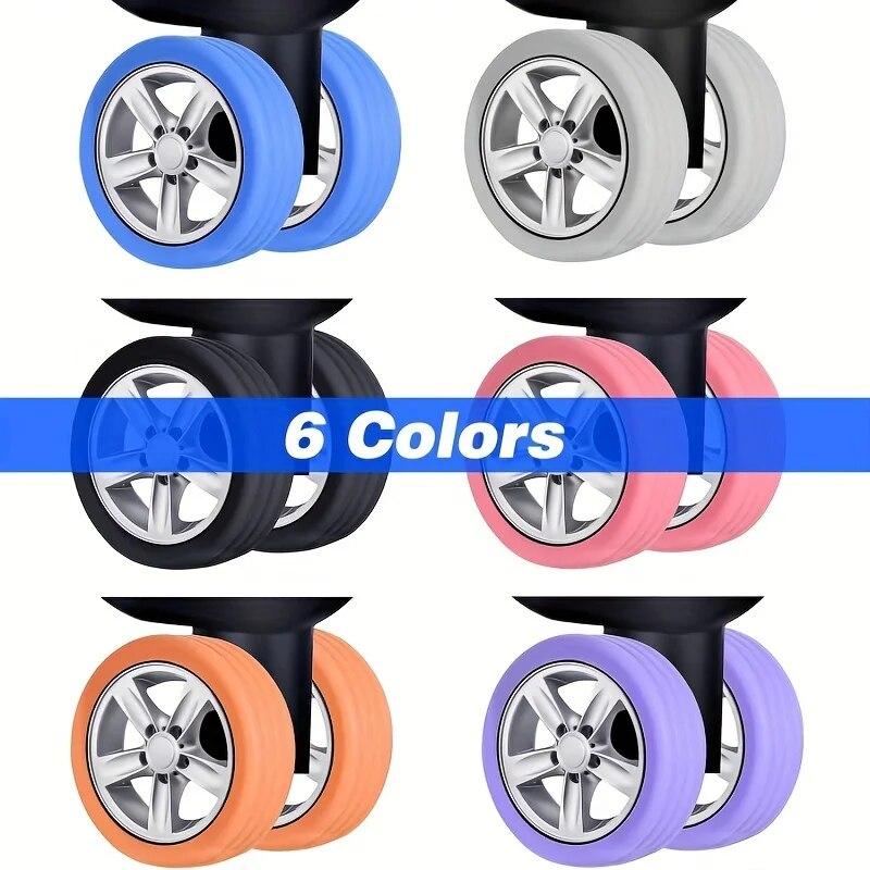 4/8PCS Luggage Wheels Protector Silicone Wheels Caster Shoes Travel Luggage Suitcase Reduce Noise Wheels Cover Accessories