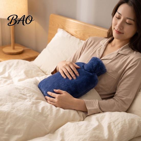 Large Capacity Water Pouch PVC Hot Bottle with Plush Cover, 1000/2000ML Leakproof Bag, Period Pain Relief Bag Cold Compress for Shoulder, Back, Hand,