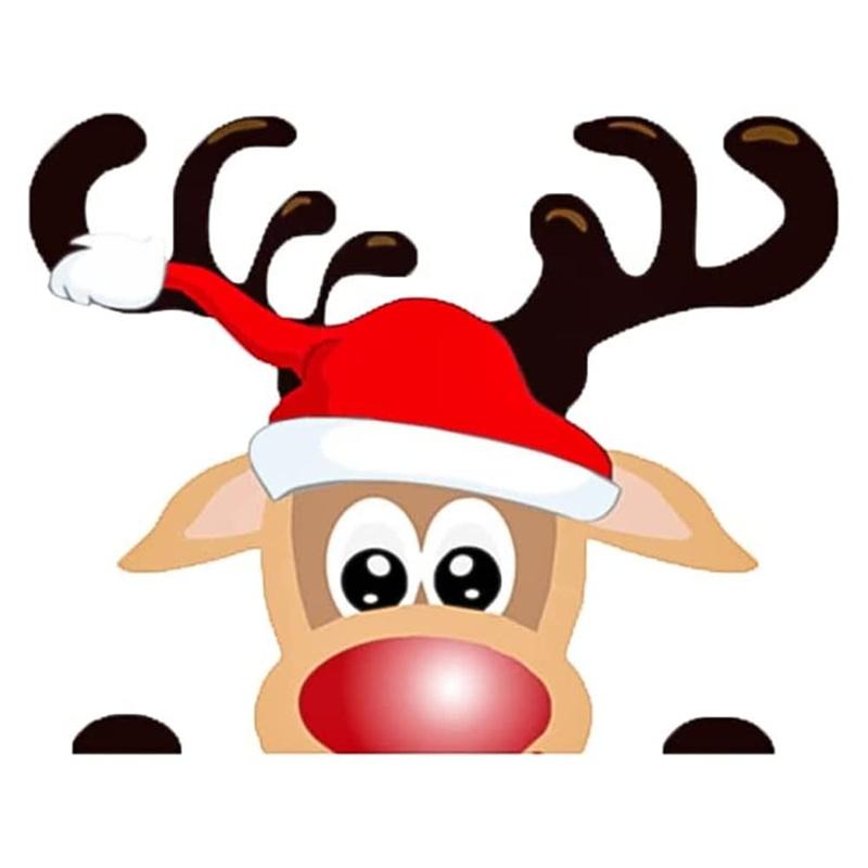 Рождественская наклейка на автомобиль Санта-Клаус Лось Мультфильм Кузов автомобиля Авто Стекло Зеркало Окно Стена Украшения Статические наклейки