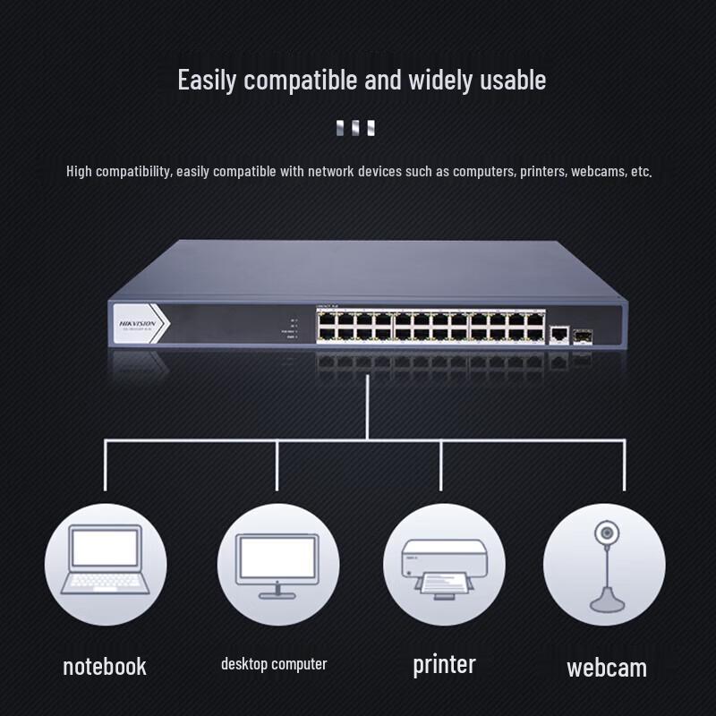 Hikvision 24-Port Gigabit PoE Switch CN plug (adapter included)