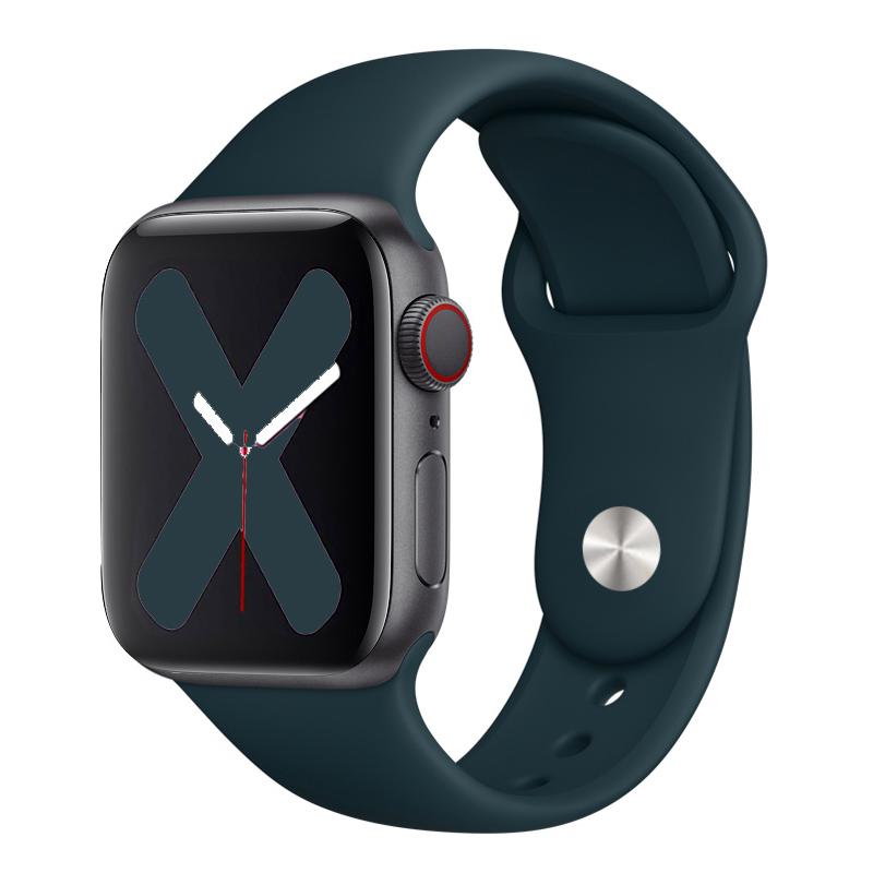 Ремешок для Apple Watch 44мм 45мм 40мм 41мм 42мм 46мм Спортивный силиконовый ремешок для смарт-часов Браслет iWatch Серии 10 9 8 11 SE 3