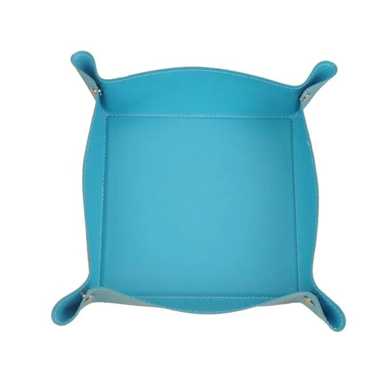 Креативный складной поднос из искусственной кожи для хранения вещей, ящик для хранения ключей, закусок, органайзер для офиса, школы