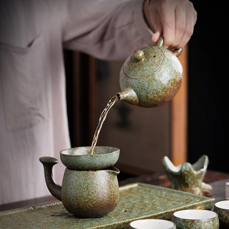 Чайник для чая пуэр, высококачественный грубый керамический чайник, чайники ручной работы премиум-класса, японский чайник и набор чашек, самовар, гайвань, горшки