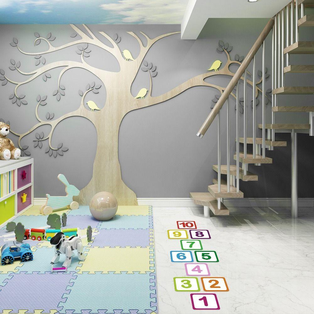 Parent-child Hopscotch Floor Stickers 10/15/20cm Number Grid Sticker  Kindergarten Ornament