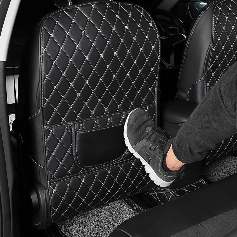 New PU Leather Car Anti-Kick Mats Auto Seat Back Protector Cover For Children Car Back Seat Anti-Dirty Pad Car Accessories