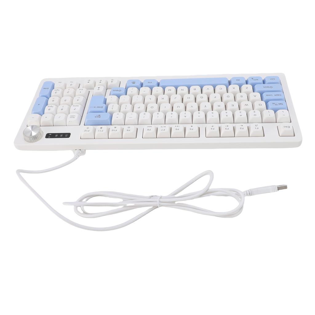 Игровая клавиатура 93 клавиши, динамическая RGB-подсветка, эргономичный дизайн, проводная, с регулятором громкости, для ноутбука