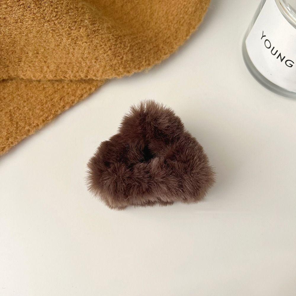 Hollow Plush Cat Ear Hair Clip Lambhair Mini Cat Ear Hairgrip Sweet Small Bear Ear Hair Claw Daily