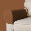 2 Pcs Sofa Arm Cover Elastic Thickened Dirt-resistant Solid Color Soft Fabric Anti-Slip Couch Armrest Protectors Recliner Slipcovers