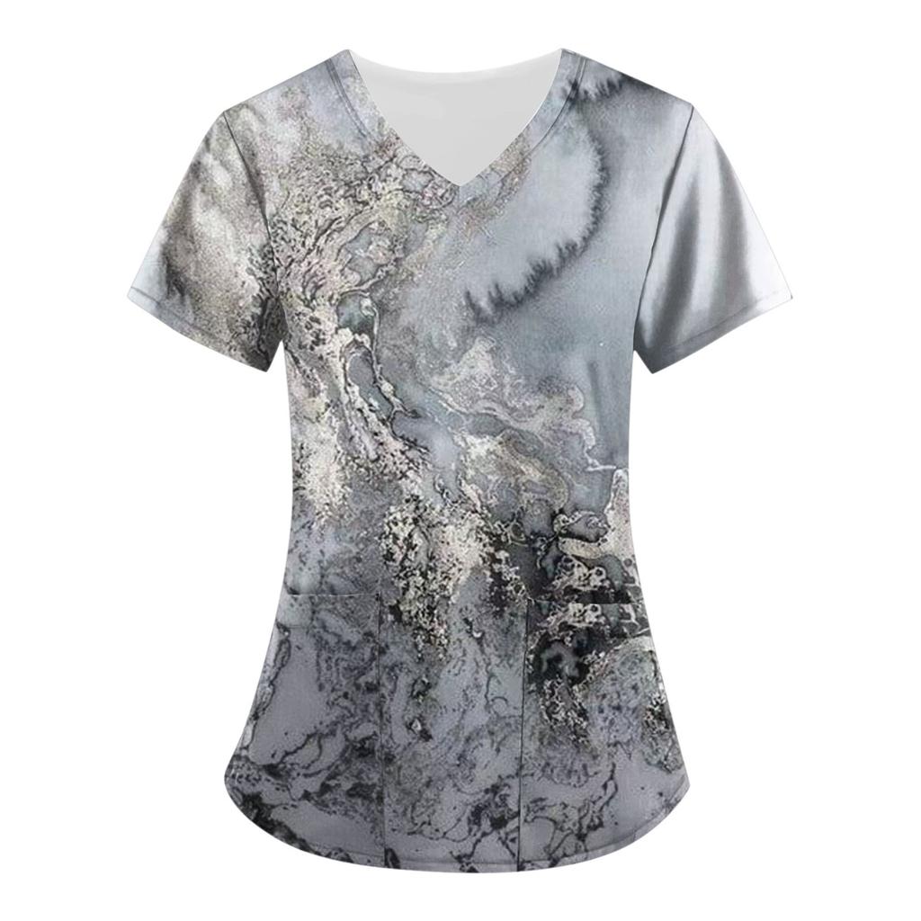 Женские свободные топы с короткими рукавами, повседневные топы больших размеров с V-образным вырезом и короткими рукавами, повседневные летние футболки, женские топы, футболки, рабочая одежда