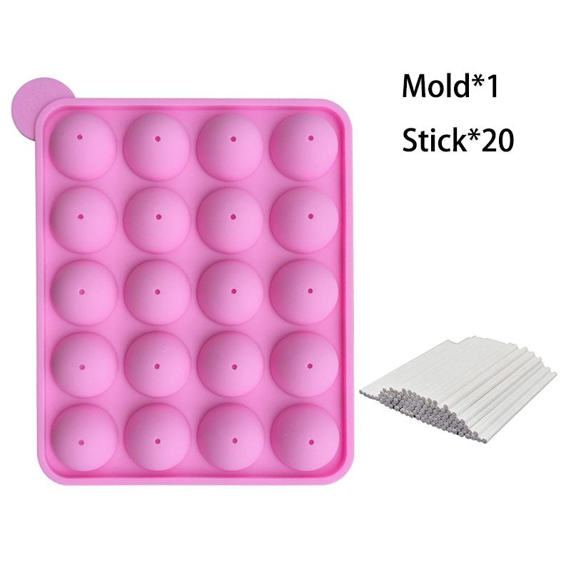 20-Hole Silicone Lollipop Mold Diy Lollipop Chocolate Cookie Candy Making Party Baking Mold Children'S Party Kitchen Tool