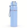 1PC Roxy music faint band text print 750ml colorful plastic sports water bottle leakproof pop up lid with straw for outdoor work home use