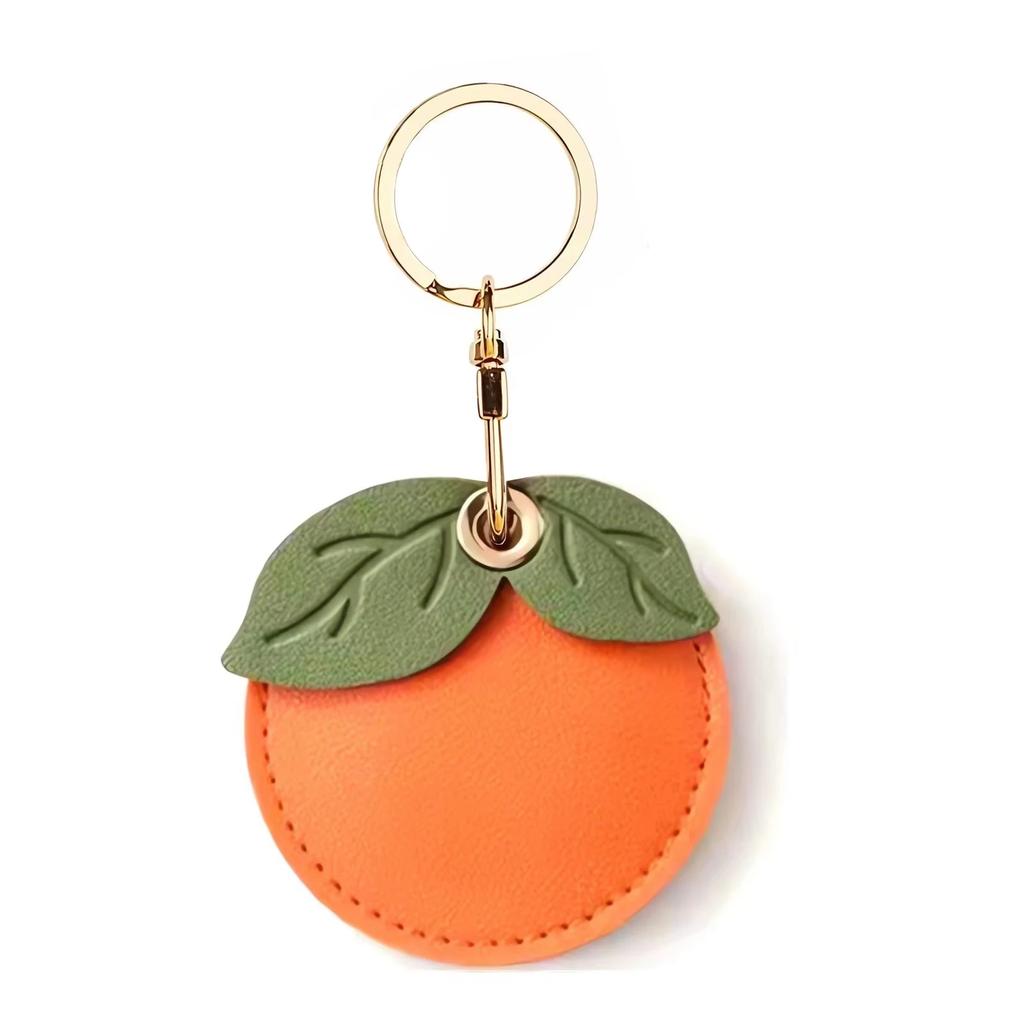 Leather Keychain Holder Case for Apple AirTag Cute Protective Air Tag Cover Keychain Ring Anti-Scratch Finder GPS Tracker Case