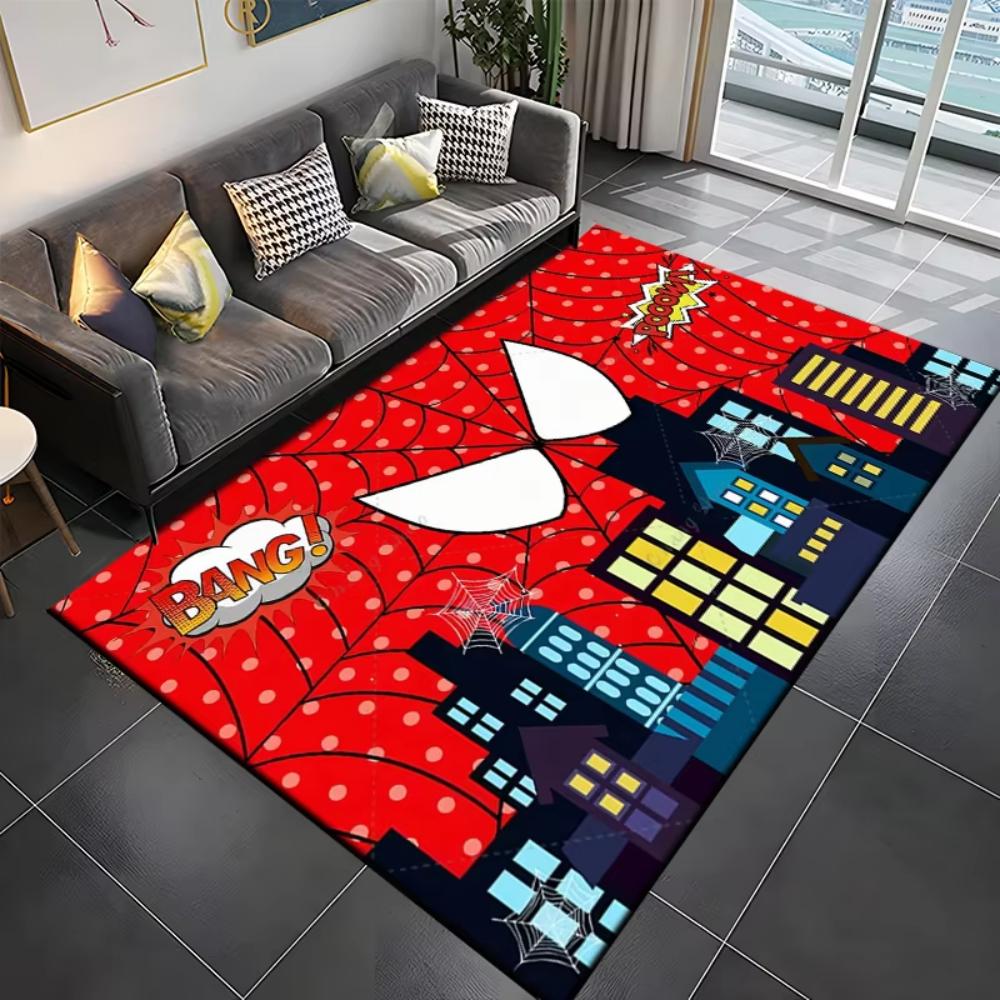 Disney Superhero Spiderman Pattern Large Rug Floor Mat for Living Room Bedroom Sofa Area Modern Decor Kid's Room Rug