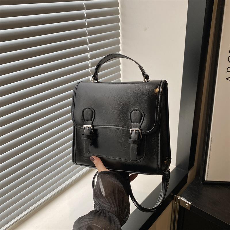 Студенческий рюкзак для занятий женский 2025 модный колледж стиль портфель простой косой кроссбоди женская сумка