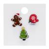 3pcs/set Christmas Brooch Set Elf Snowman Stocking Enamel Rhinestone Party Gift