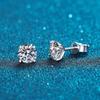 Sparkling 4 Prong 0.2-2CT D Color Moissanite Stud Earrings For Women Fine Jewelry S925 Silver Plated 18K Diamond Earring
