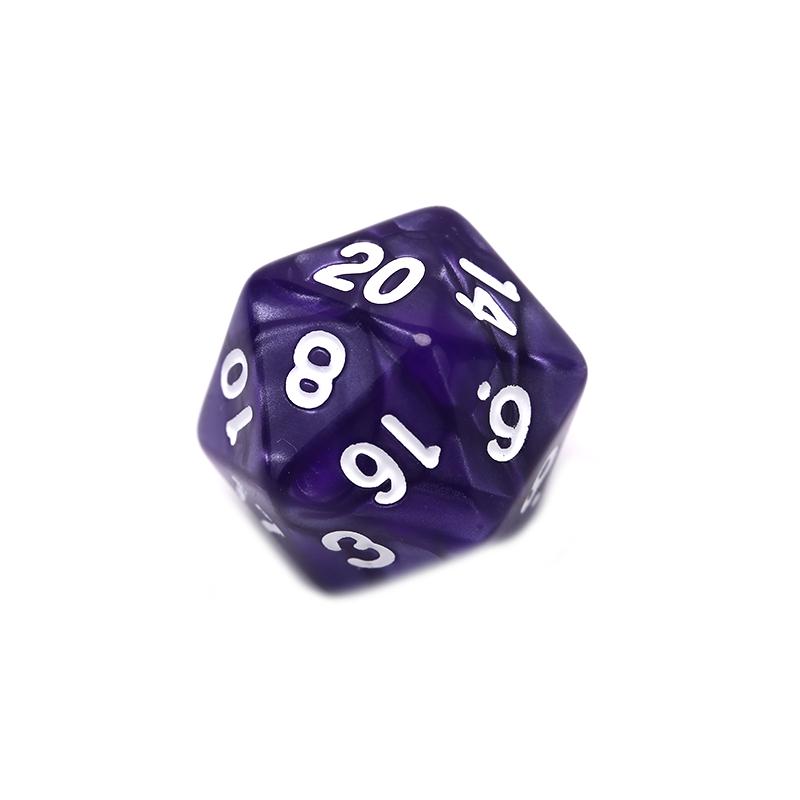 1 шт. прочные перламутровые игральные кости D20 акриловые 20-сторонние игральные кости для настольной игры