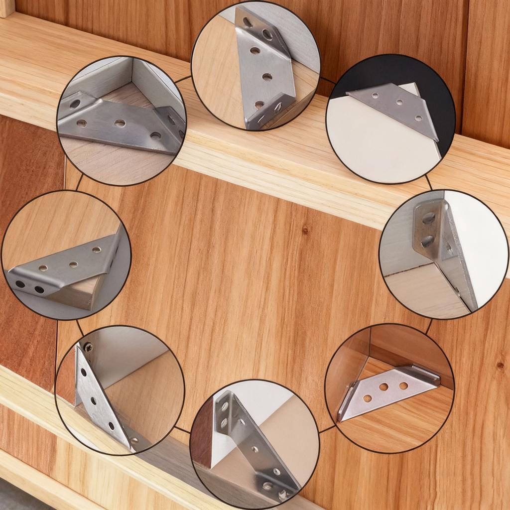 2 шт. Усиленные угловые соединители из нержавеющей стали для деревянных полок, шкафов, столов