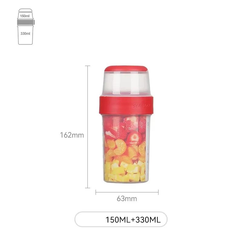 Салатный стаканчик, двухсекционный пищевой контейнер, высококачественная коробка для фруктового салата, переносная коробка для йогурта, двухэтажный контейнер