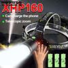 XHP160 Мощный светодиодный головной фонарь Zoom Ночная рыбалка Морская охота Супер Яркий Мощный Шахтерский фонарь