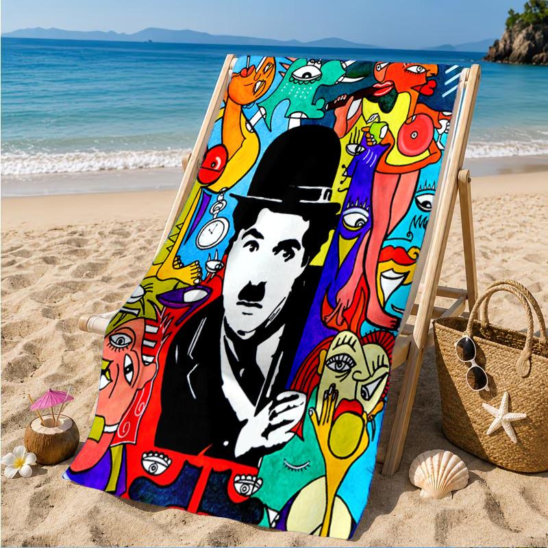 Silent Laughter Charlie Beach Towel, Microfiber Beach Towel, Perfect For Pool, Beach, Travel, Home Decor Beach Party Fan gifts