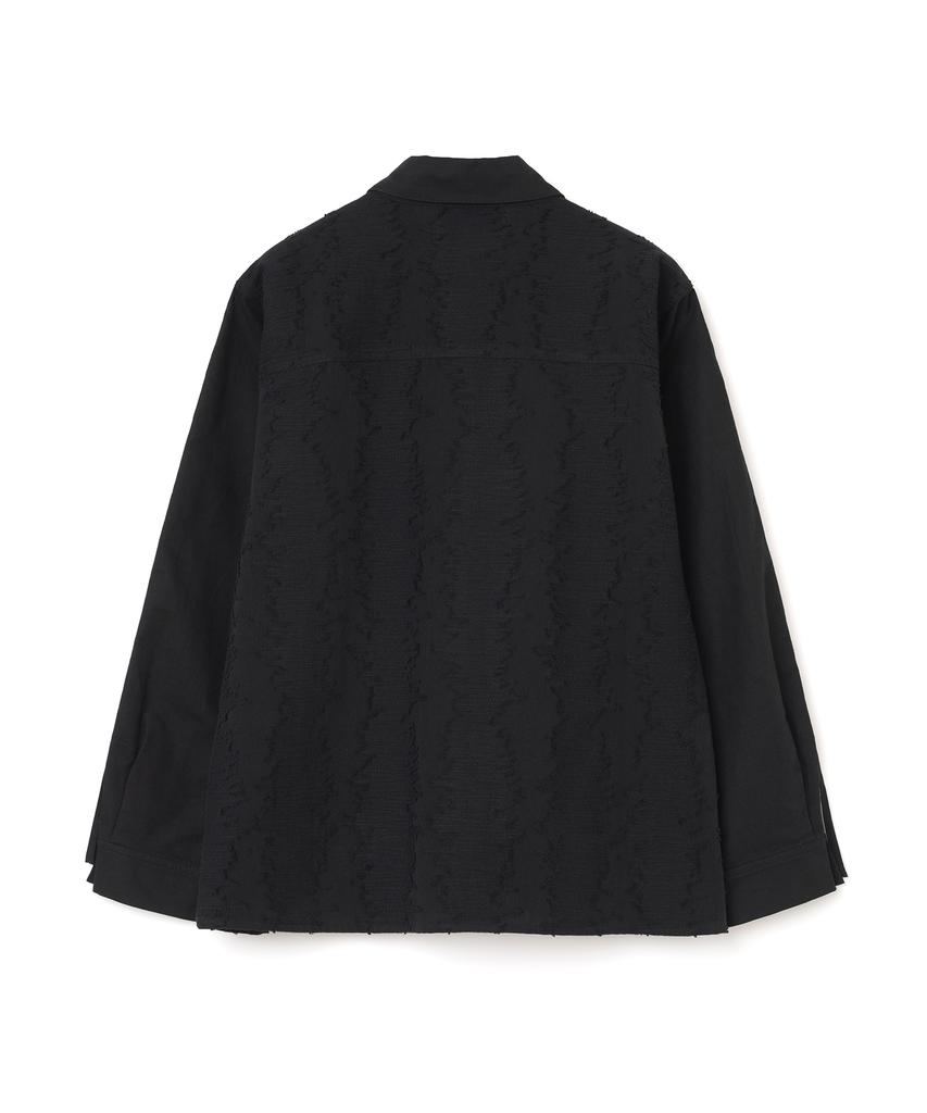 MILLO WOMEN Textured Curve Strap Shirt [Black]