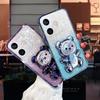 Чехол для Honor 600 Lite с градиентом, 3D-медведь, складная подставка-держатель, роскошный, тонкий, с покрытием, блестящий, для девушек, задняя крышка для Honor 600 Lite