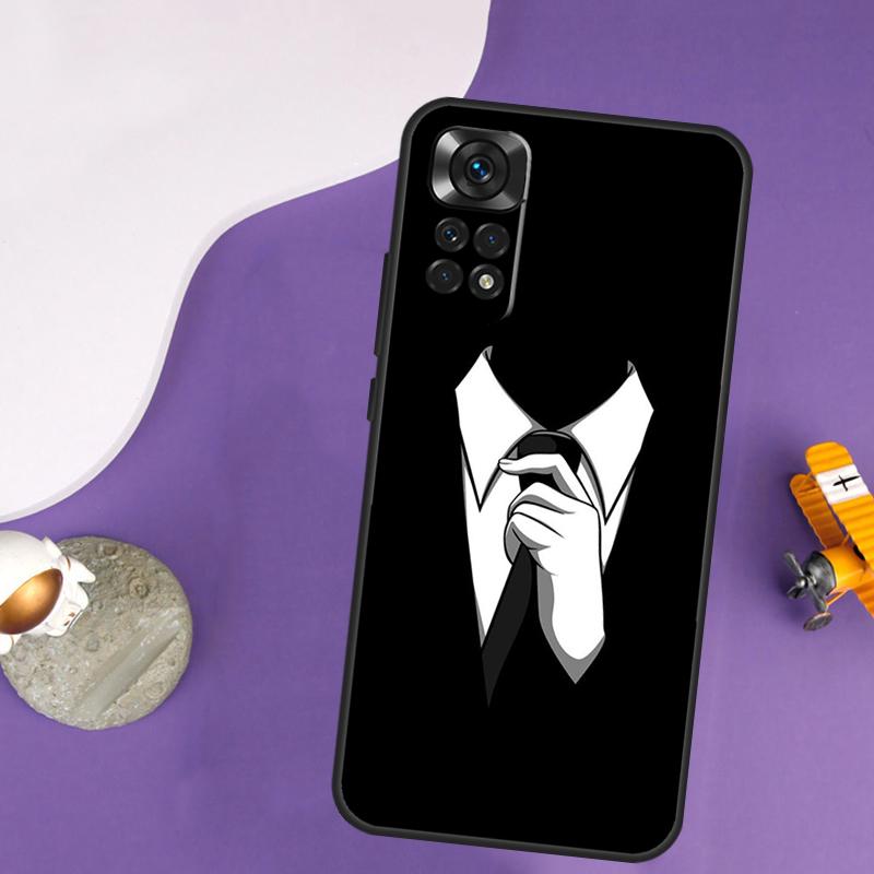 Suit and Tie Case For Xiaomi Redmi Note 13 Pro 14 12 9 10 11 Pro 10S 11S 12S Redmi 14C 13C 10C 12C Cover
