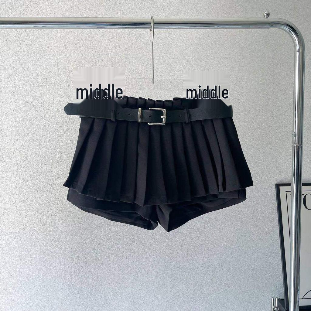 High-Waisted Pleated Mini Skirt - White A-Line, Anti-Exposure, Slimming College Style