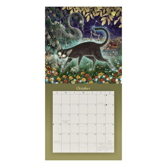 2026 Магический Мистический Кот Настенный Календарь Смешной Кот 12-месячный Календарь Янв 2026 - Дек 2026 Планировщик Органайзер для дома и офиса