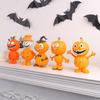Pumpkin Man Figurine Halloween Pumpkin Decoration Resin Spooky Pumpkin Sculpture for Outdoor Indoor Table Mantel Decoration