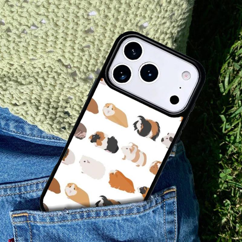 Милый Мультяшный Морская свинка Чехол для Телефона для IPhone 11 12 13 14 15 16e 17 Pro Max Чехол для IPhone 17 Air