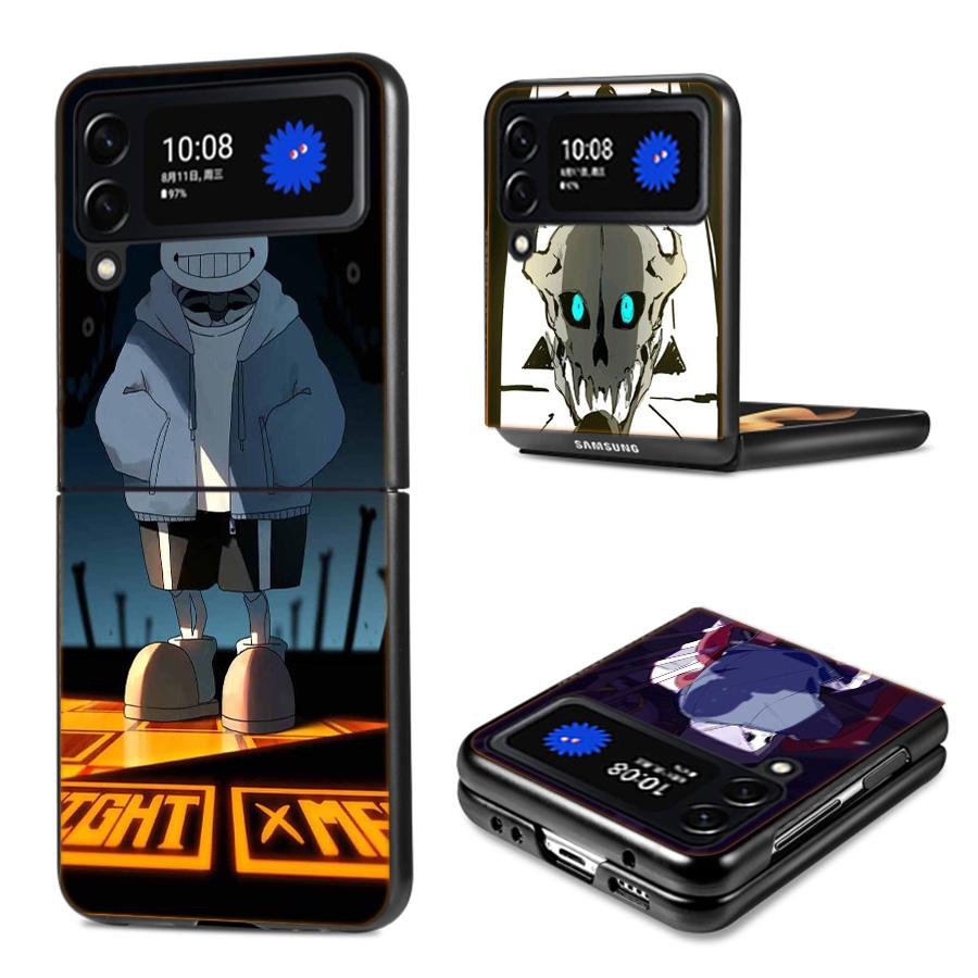 Чехол для телефона Undertale для Samsung Z Flip 7 6 5G Galaxy Z Flip4 Z Flip5 Z Flip3 Черный Жесткий ПК Корпус Защитная Крышка