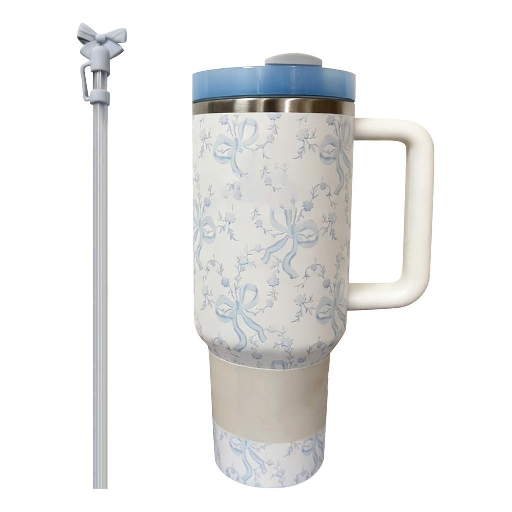 Новая двухслойная чашка из нержавеющей стали 40 унций, автомобильная чашка для ледяного пива с ручкой, 40 унций, чашка для питья на открытом воздухе