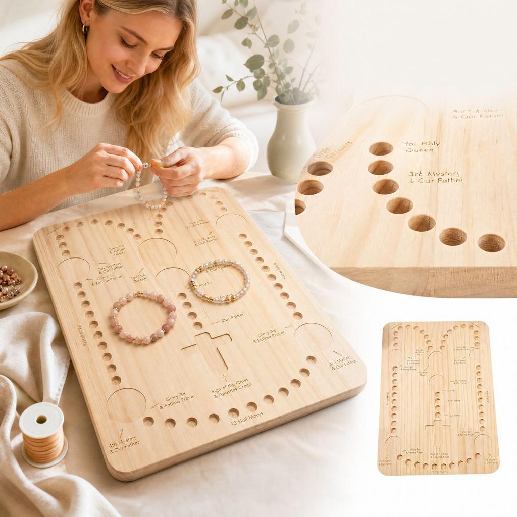 Wooden Bracelet Making Board Tray for DIY Jewelry Making and Crafting
